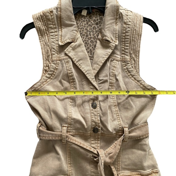 Pilcro Button-Front Mini Dress Tan Women’s Size 2 - Picture 5 of 8